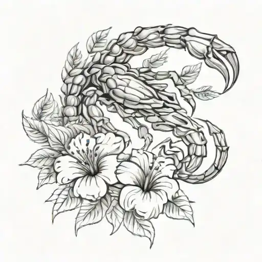 Scorpion Made Of Hibiscus Flower