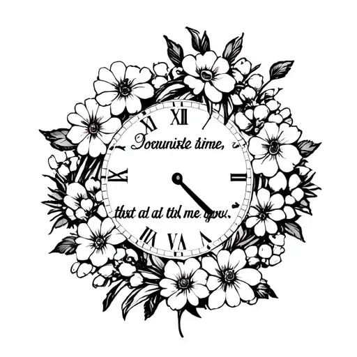Quote Cross Flowers Surrounding Time