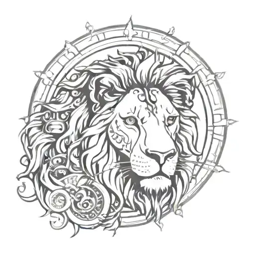 Zodiac Sign Leo With Sun And Moon