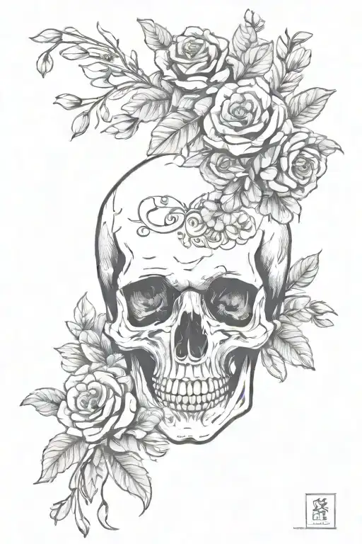 Skull With Flowers