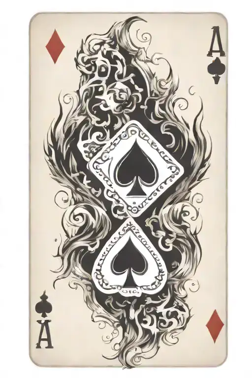 Ace Card And Jack Card Top Edge On Fire