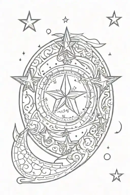 Masculine Roman Themed Moon And Stars
