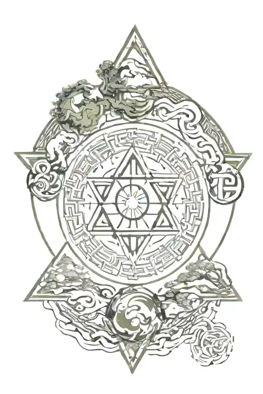 Earth Element Symbol Surrounded