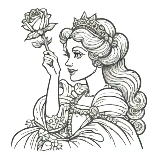 Princess Holding A Rose