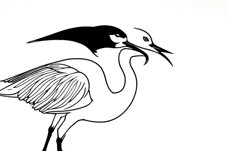 Dainty Line Work Sand Hill Crane