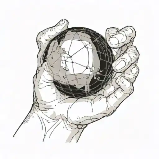 An Upraised Arm Holding A Black Sphere In Its Hand As If It Was Going To Throw It In Profile