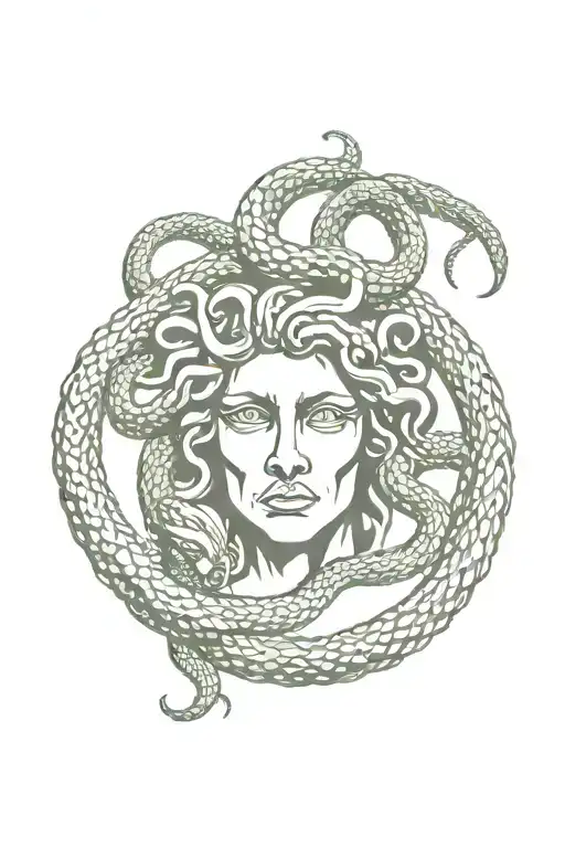 Medusa Head With Snakes Slithering