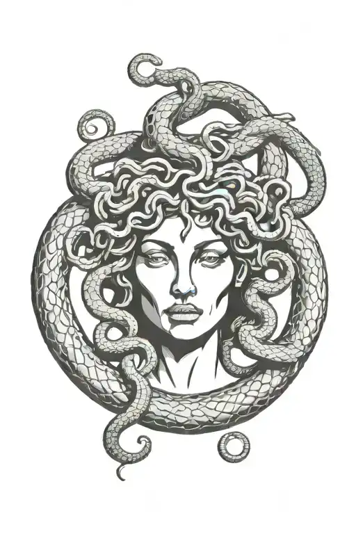 Medusa Head With Snakes Slithering