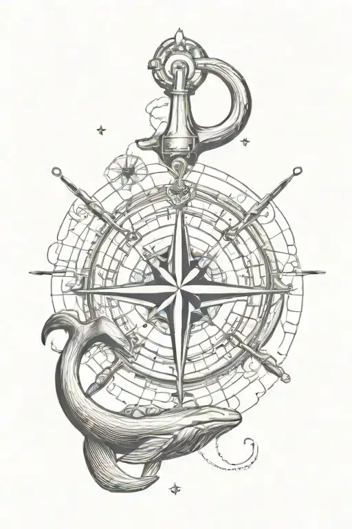Anchor Whale Compass