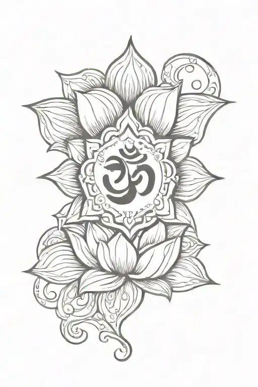 Lotus Om Symbol Moon Boredom