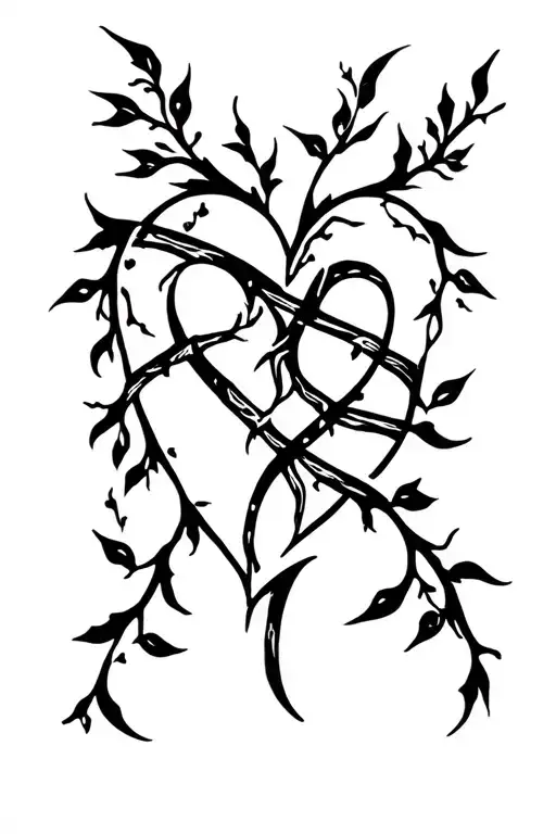 Broken Heart With Vines Wrapped