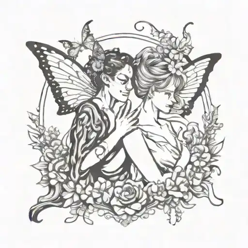 Butterfly And Devil Half Angel