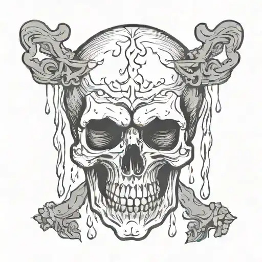 Crying Evil Sad Thought Provoking Skull