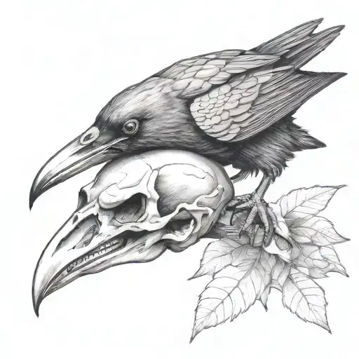 Raven And Animal Skull Soft Shading