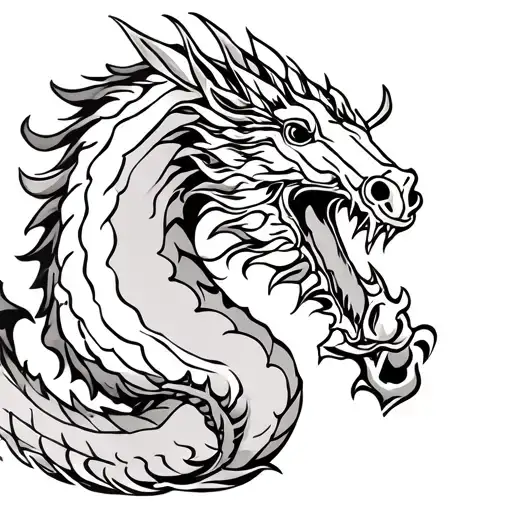 Big Dragon Eating A Horse