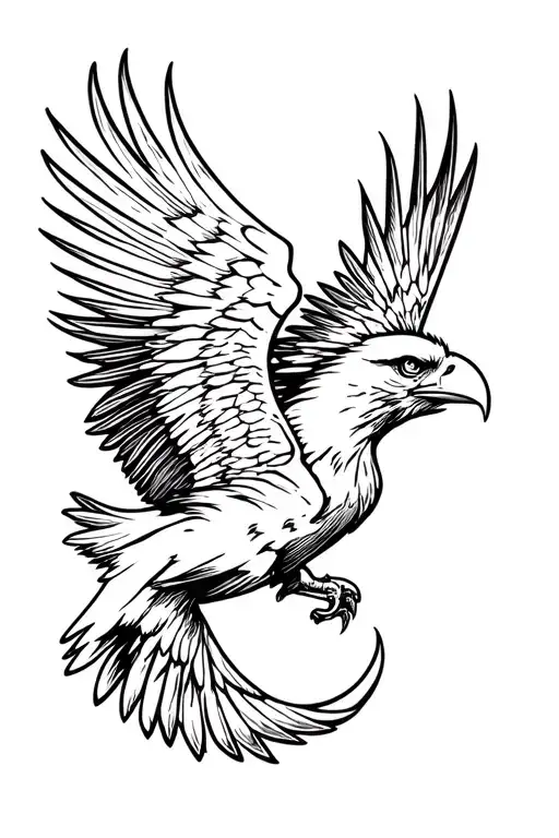 An Eagle Has An Upsidedown Crescent Instaed Of A Head