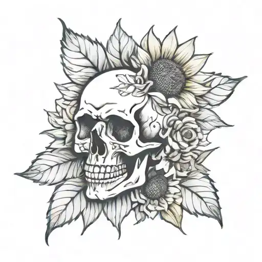 Skull And Sunflower