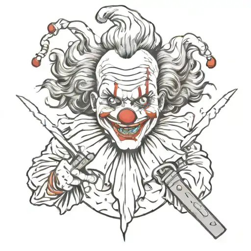Clown Holding A Knife