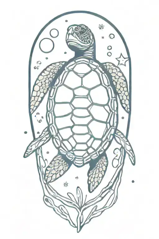Sea Turtle And Space