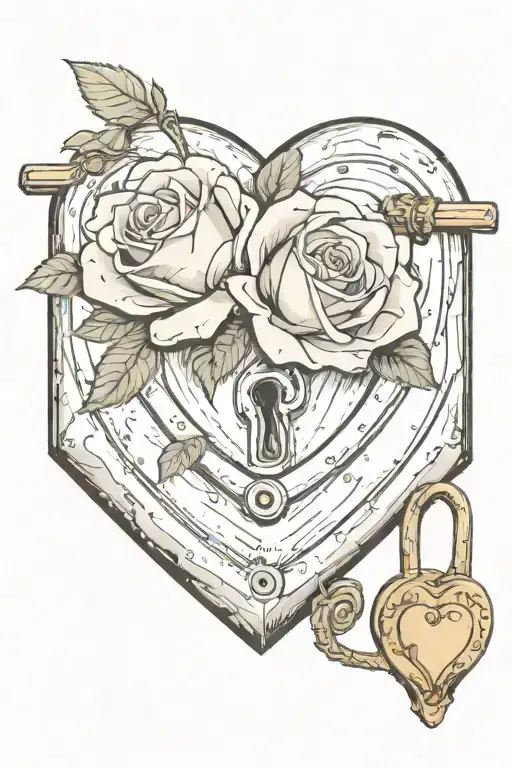 Rose Growing On Heart Shaped Lock