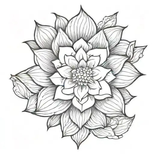 Bush Of Lotus Flower With Cross In The Middle