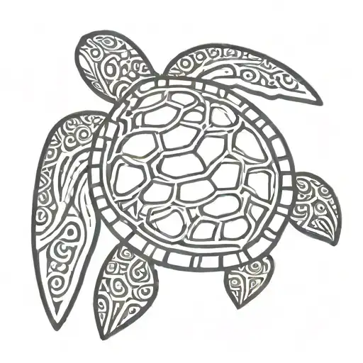 Simple Maori Sea Turtle