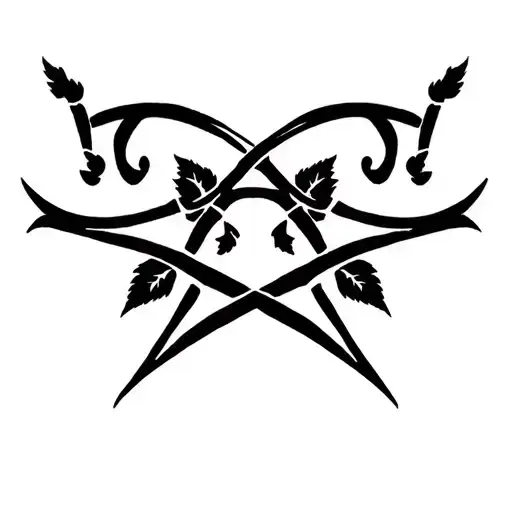 Crown Of Roses Sharp Cross Intertwined