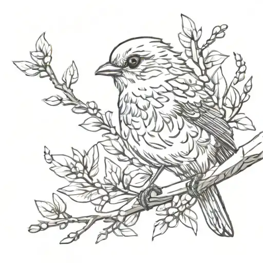 Cute Bird On A Branch