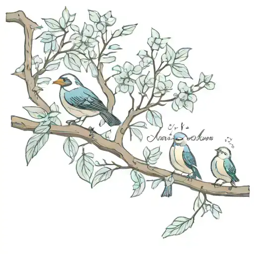 Birds On A Branch And Roman Numerals