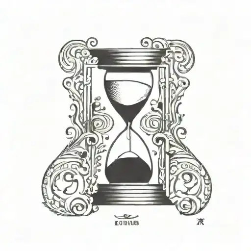 Hour Glass With October 23 1984 In Roman Numerals