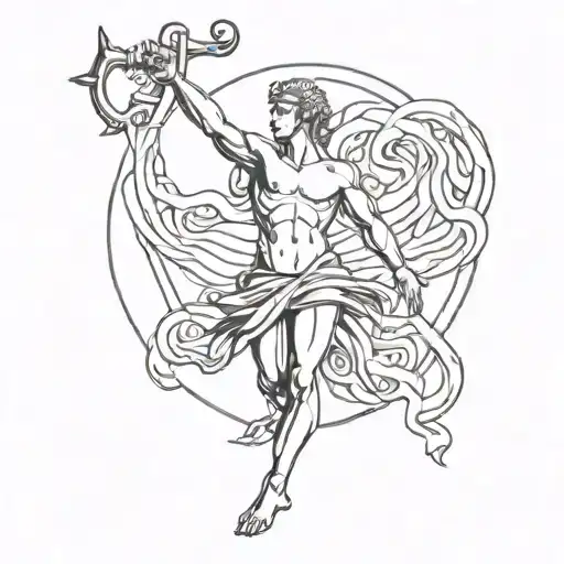 David Statue Combined With Cancer Zodiac