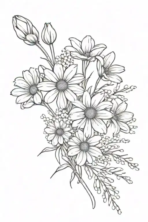 Simple Daisy And Tulip Bouquet With Baby's Breath