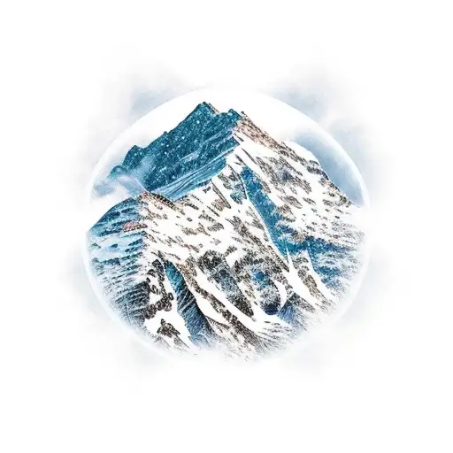 An Intricate Mountain Range With A Divine Halo Above