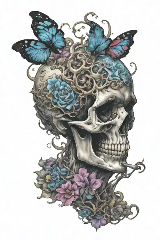 Salvador Dali Inspired Skull