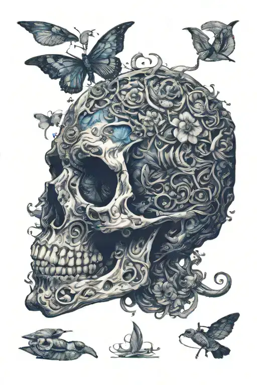 Salvador Dali Style Skull