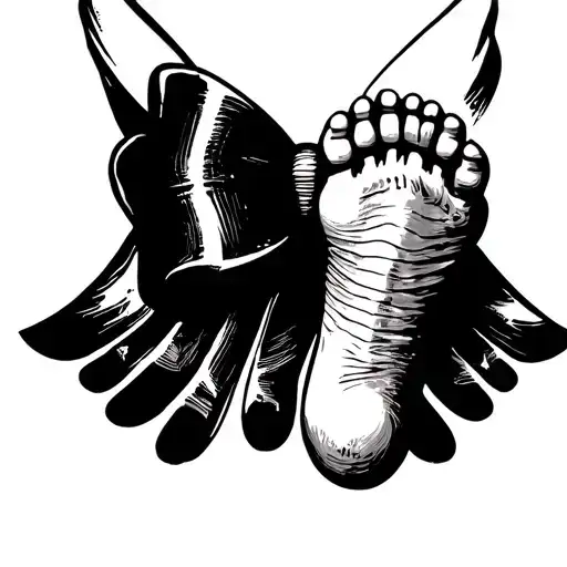 Bow And Baby Foot Print
