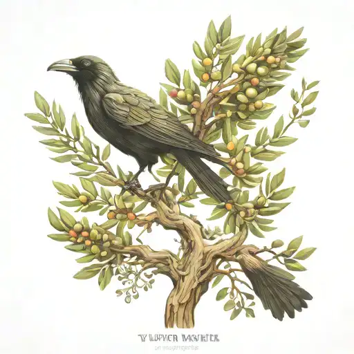 Olive Tree Vegvisir Two Ravens