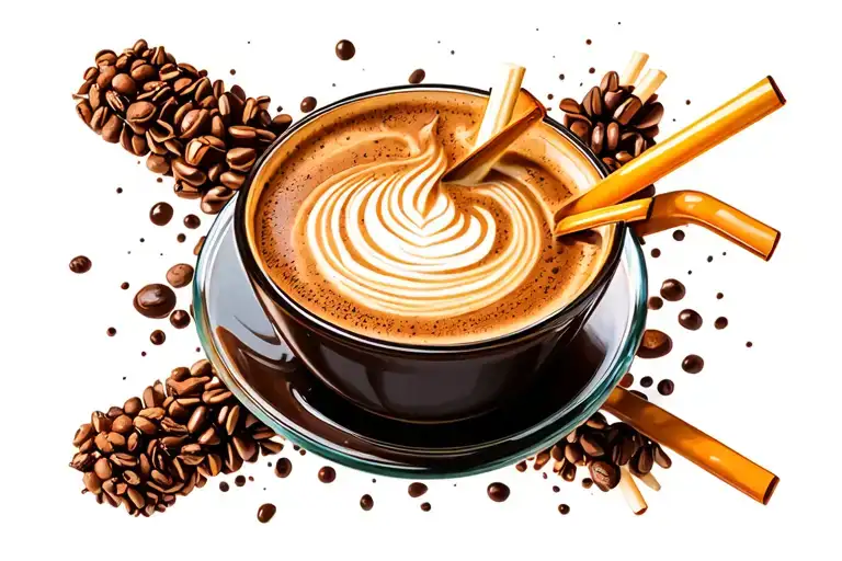 Blended Coffee With Straw