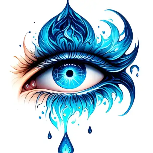 Triskell Symbol Blue Eye With A Tear