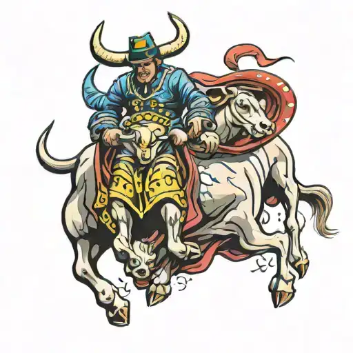 Bull Winning Against A Matador