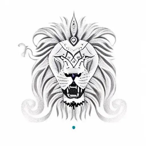 Lion With Om For Arm