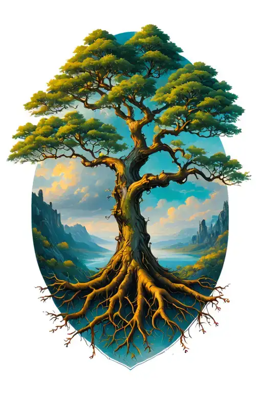 Gaelic Rowan Tree With Roots Extending