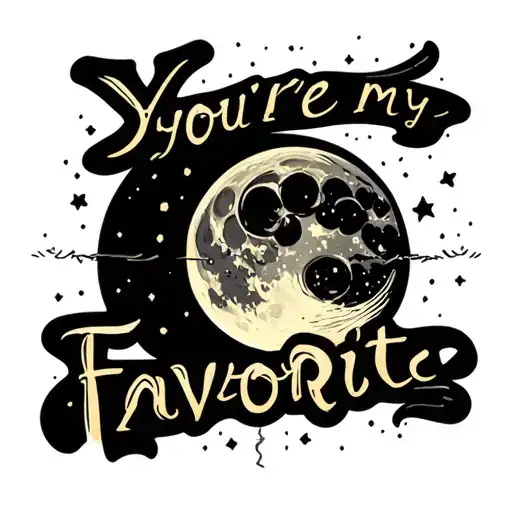 Moon With Text Saying You're My Favorite Moon