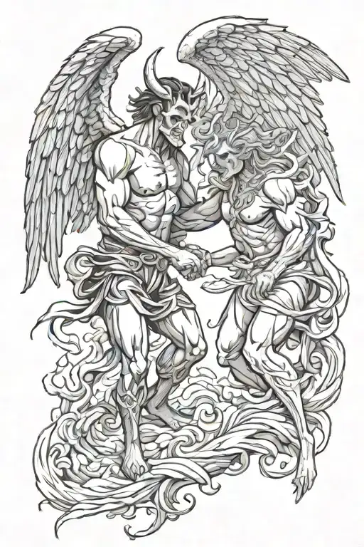Demon And Angel Fighting Scene