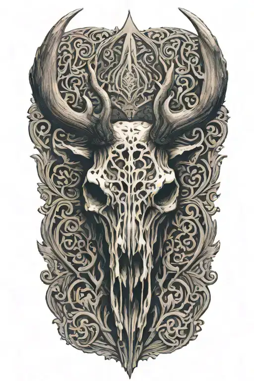 Evil Moose Skull Mysterious And Dark