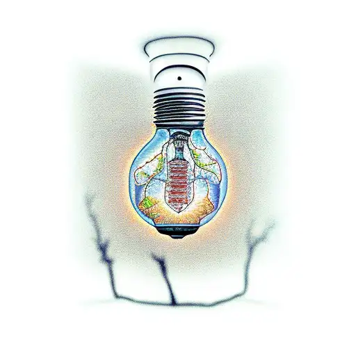 Father And Son Inside Light Bulb