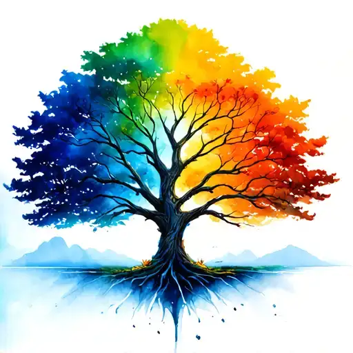 Tree Of Life Under Watercolor Sku