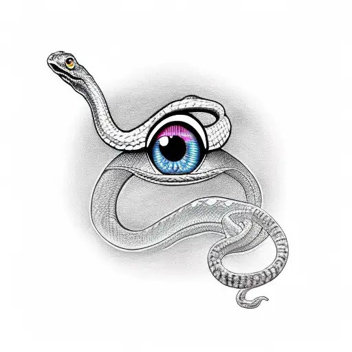 Snake Going Around Mushroom With A Eye