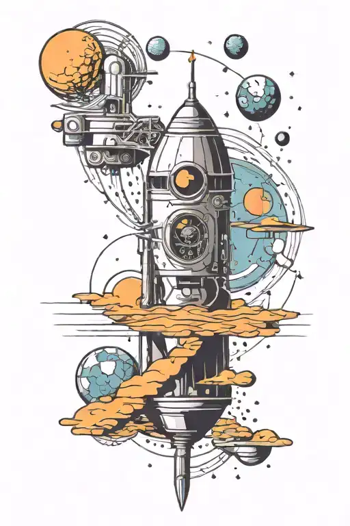 A Minimalist Tattoo Representing The Journey To Sobriety With A Space-themed Twist