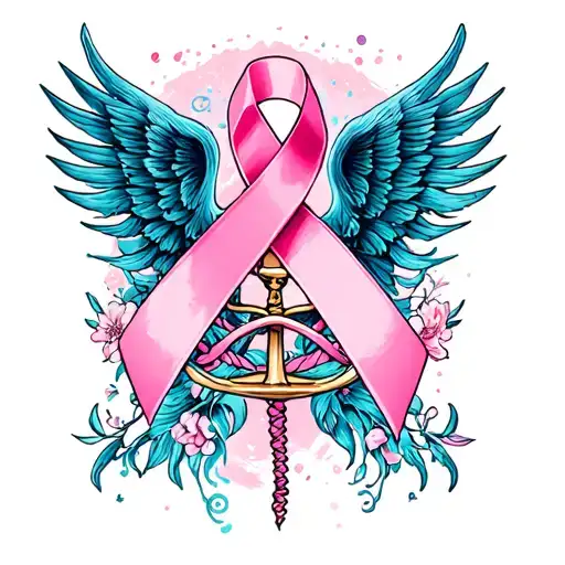 Breast Cancer And Libra Sign Intertwined